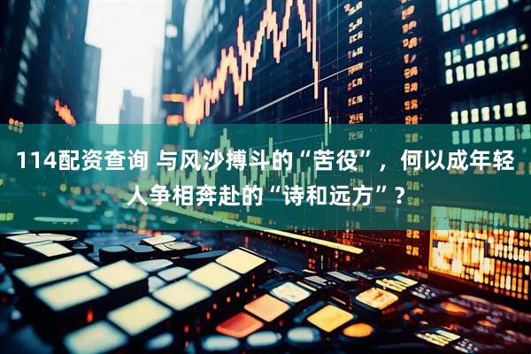 114配资查询 与风沙搏斗的“苦役”，何以成年轻人争相奔赴的“诗和远方”？